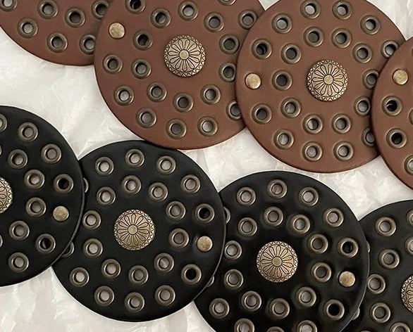 Spice Girl Y2K Harajuku Style Vintage Rivet Patchwork Design Wide Belts For Women High Street Faux Leather Waistband cinturones - AMULET RING STORE