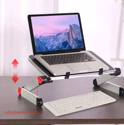 Portable Folding Holder Aluminum Alloy Laptop Stand Desk Bed Table Stand Notebook Computer Anti-Skid Bracket for 11-17 Inch - AMULET RING STORE
