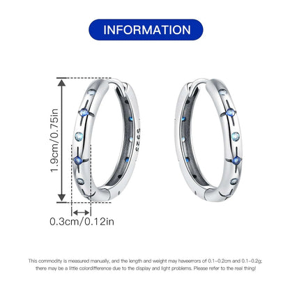925 Sterling Silver Exquisite Blue star Earrings Jewelry Versatile Hoop Earrings For Women Jewelry Birthday Party Gifts - AMULET RING STORE
