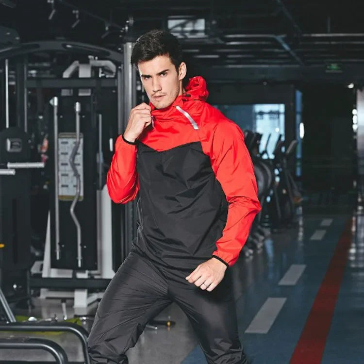Sauna Suit Women Gym Clothing Set Men Pullover Hoodies Tops Running Fitness Exercise Sportswear Weight Loss Sweating Sports Suit