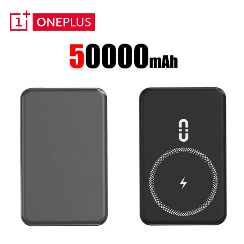 Oneplus 50000mAh Magnetic Power Bank Wireless Portable Charger Large Capacity Fast Charge Backup Battery For IPhone Samsung New - AMULET RING STORE