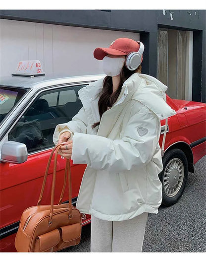 Women's Winter Warm Padded Jacket Coat 2025 New Down Cotton Hooded Solid Thick Parka Waterproof Puffy Korean Fashion Outdoor