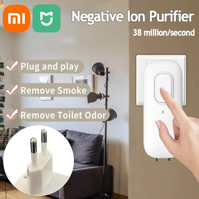Negative Ion Purifier Purifier plug for home use to remove smoke and toilet odors Suitable for Bathroom Kitchen - AMULET RING STORE