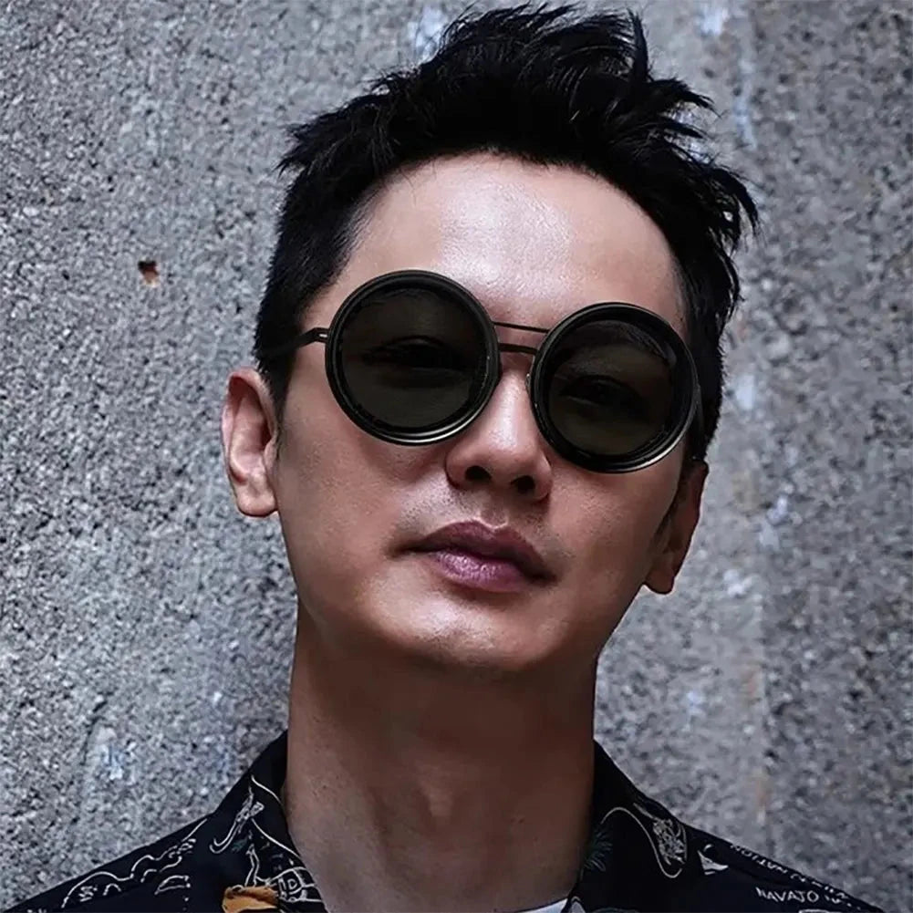 Adjustable 1-9 Sunglasses with ND Filter Lenses Fishing Rounded Polarized Glasses Polarized Sunglasses for Men Driving Fishing