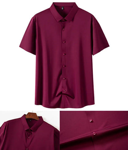 Men's Summer Business Shirt - Short Sleeve Wrinkle Free