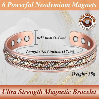 ARADOO Copper Bracelets for Women 99% Pure Copper Handwoven Bracelet Cuff Bangle