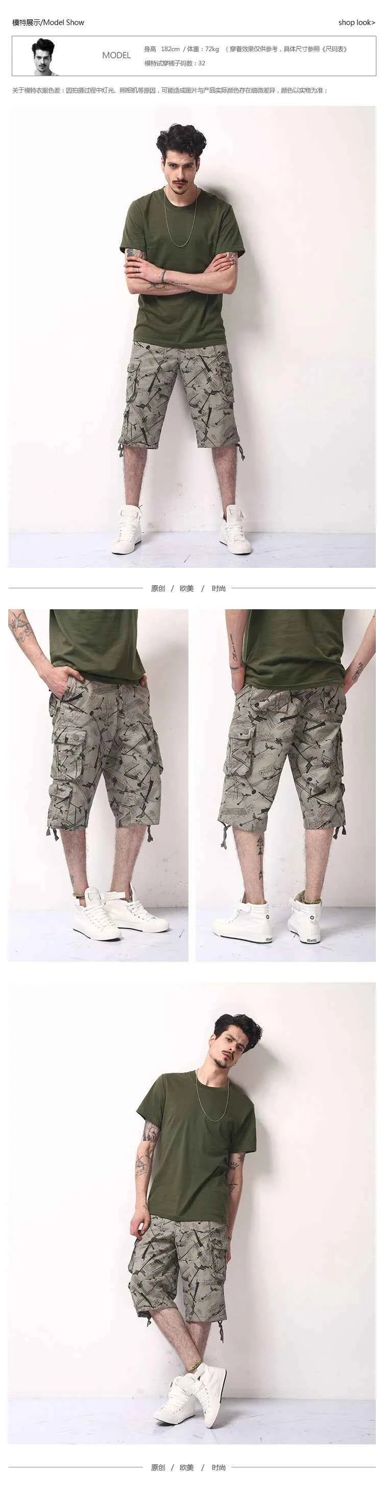 2025 Summner Fashion Cotton Mens Cargo Shorts Camouflage Male Shorts Multi-Pocket Casual Camo Outdoors Tolling Homme Short Pants