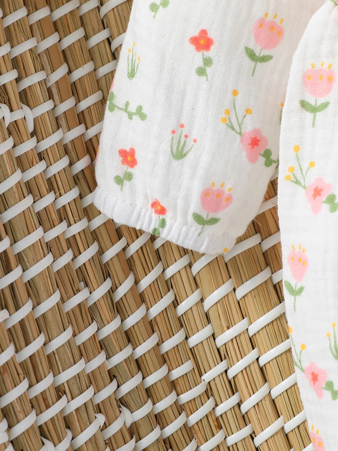 Baby Girls Summer Long Sleeve Printing Love With Bowknot  For Casual Daily Cotton Jumpsuit