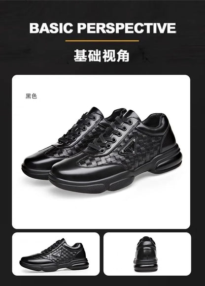 Men's Shoes Original Casual Leather Men Training Wear Resistant Sneakers Outdoor Male Treking Footwear Breathable Lace-up Shoes
