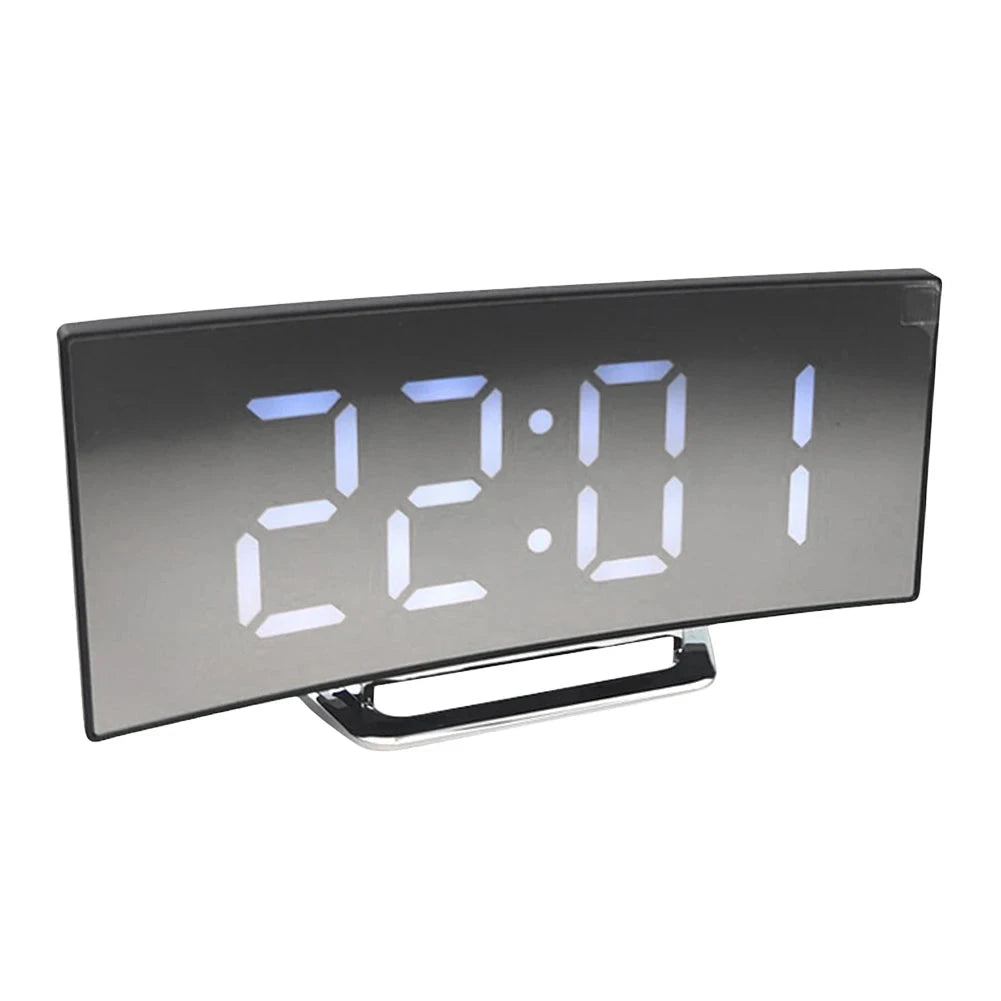 Car LED Digital Alarm Clock Hanging/Standing Electronic Clock Temperature/Date Display Boarderless Wall-mounted Clock USB
