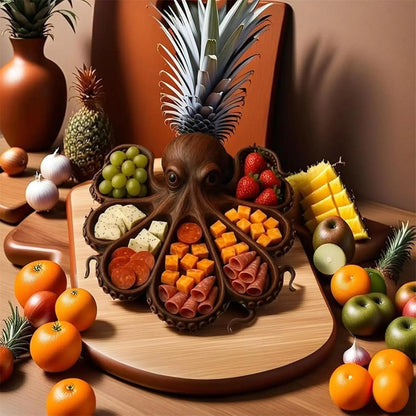 26*23*3cm natural wood Octopus Charcuterie Platter tray for food fruit salad baking dishes pans plates bowls home accessories - AMULET RING STORE
