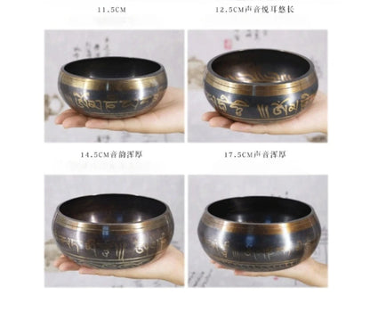 Nepal Singing Bowl Healing Yoga Meditation Portbale Tibetan Singing Bowls Sound Therapy Musical Percussion Instruments - AMULET RING STORE