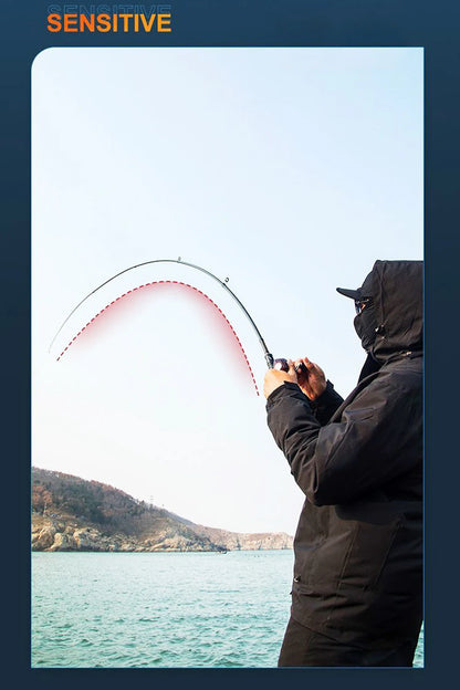 1.8m 2.1m 2.4m 2.7m Telescopic Fishing Rod Travel Spinning Casting Fishing Rod Anti Slip Portable Sea Pole for Angler - AMULET RING STORE