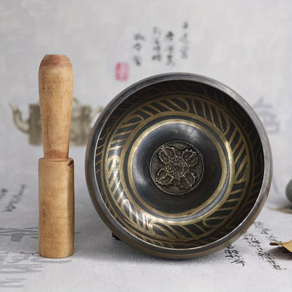 Handmade Singing Bowl Handmade Tibetan Singing Bowl Collection - Genuine Meditation Sound Bowl for Yoga, Mindfulness Practices - AMULET RING STORE