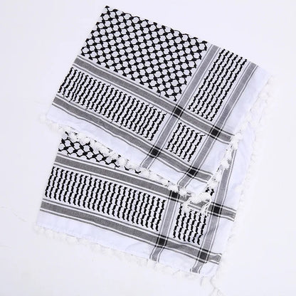 Military Shemagh Tactical Desert Scarf Shemagh Scarf Men Neck Head Wraps for Men Cotton Keffiyeh Arab Wrap with Tassel - AMULET RING STORE