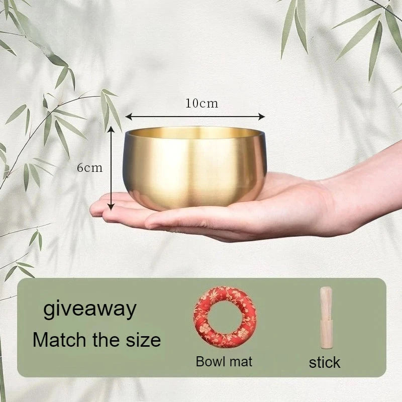 Copper Singing Bowl Buddhism Meditation Sound Healing Sound Bowls Tibetan Original Nepal Singing Bowl Yoga Musical Instruments - AMULET RING STORE