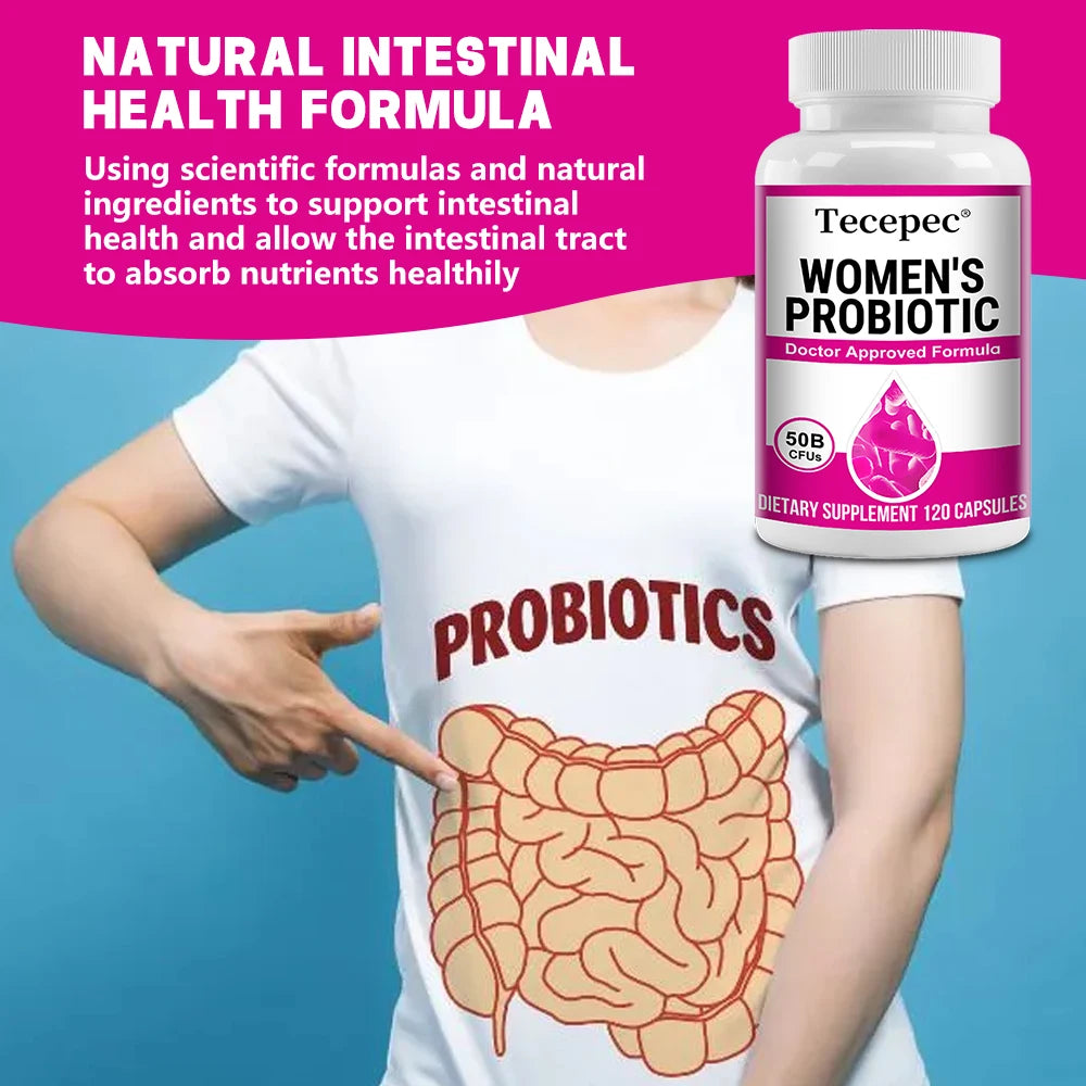 Women's Probiotic 50 Billion CFU, Cranberry Extract, Supports Digestion and Vaginal Health, Urinary Health, 120 Capsules - AMULET RING STORE