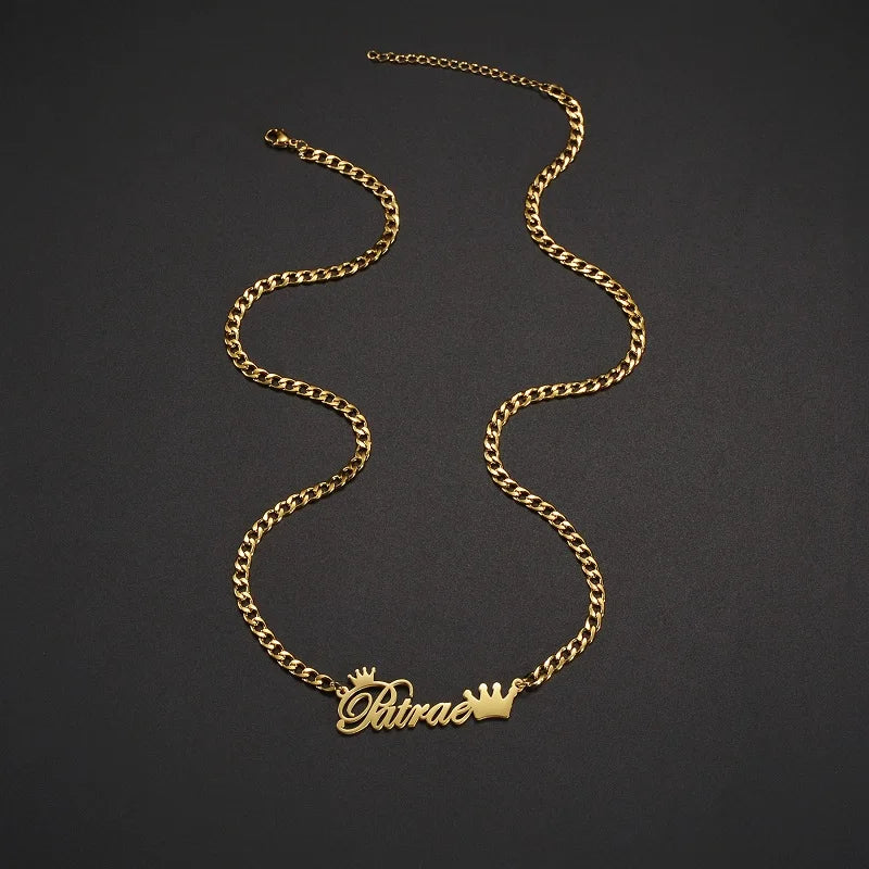 Custom Name Necklace 5mm Nk Chain Stainless Steel Jewelry For Women Personalized Chains Christmas Gift New Year Accessories