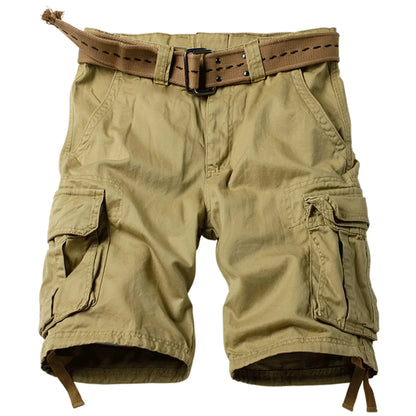 Men's Camo Cargo Shorts for Men Cotton Casual Outdoor Work Relaxed Fit Shorts with Multi-Pockets (no belt)