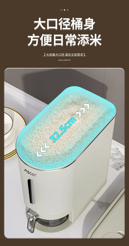 Mii Bucket Home 2025 New Model Sealed Rice Container Rice Box Anti-Pest and Anti-Damp Kitchen Storage Container High-End