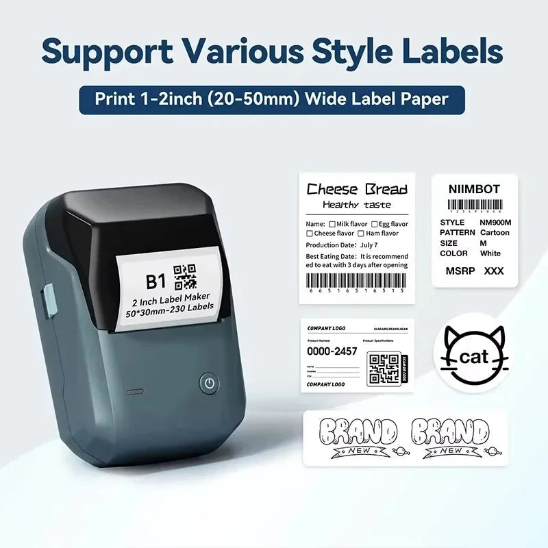 Niimbot B1 Mini Portable Thermal Printer Self-Adhesive Sticker Label Maker Pocket Printer Labeling Machine