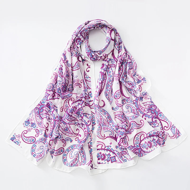 NEW Print Chiffon Hijab Scarf Shawl Fashion Islamic Muslim Scarves Wraps Women Echarpe Breathable Foulard Hijabs - AMULET RING STORE