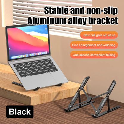 Aluminum Alloy Laptop Holder Stand Adjustable Foldable Portable for Notebook Computer Bracket Lifting Cooling Holder Non-slip - AMULET RING STORE