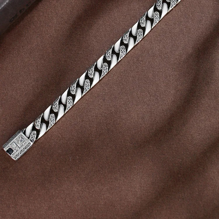 S925 Sterling Silver Timeless Vine Garland Buckle Retro Punk Tank Bracelet Jewelry Creativity Gift Factory Price