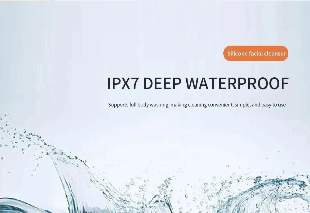 Electric Facial Cleansing Brush Sonic IPX7 Waterproof Silicone Face Scrubber Exfoliator Vibration Massager Deep Cleansing Care