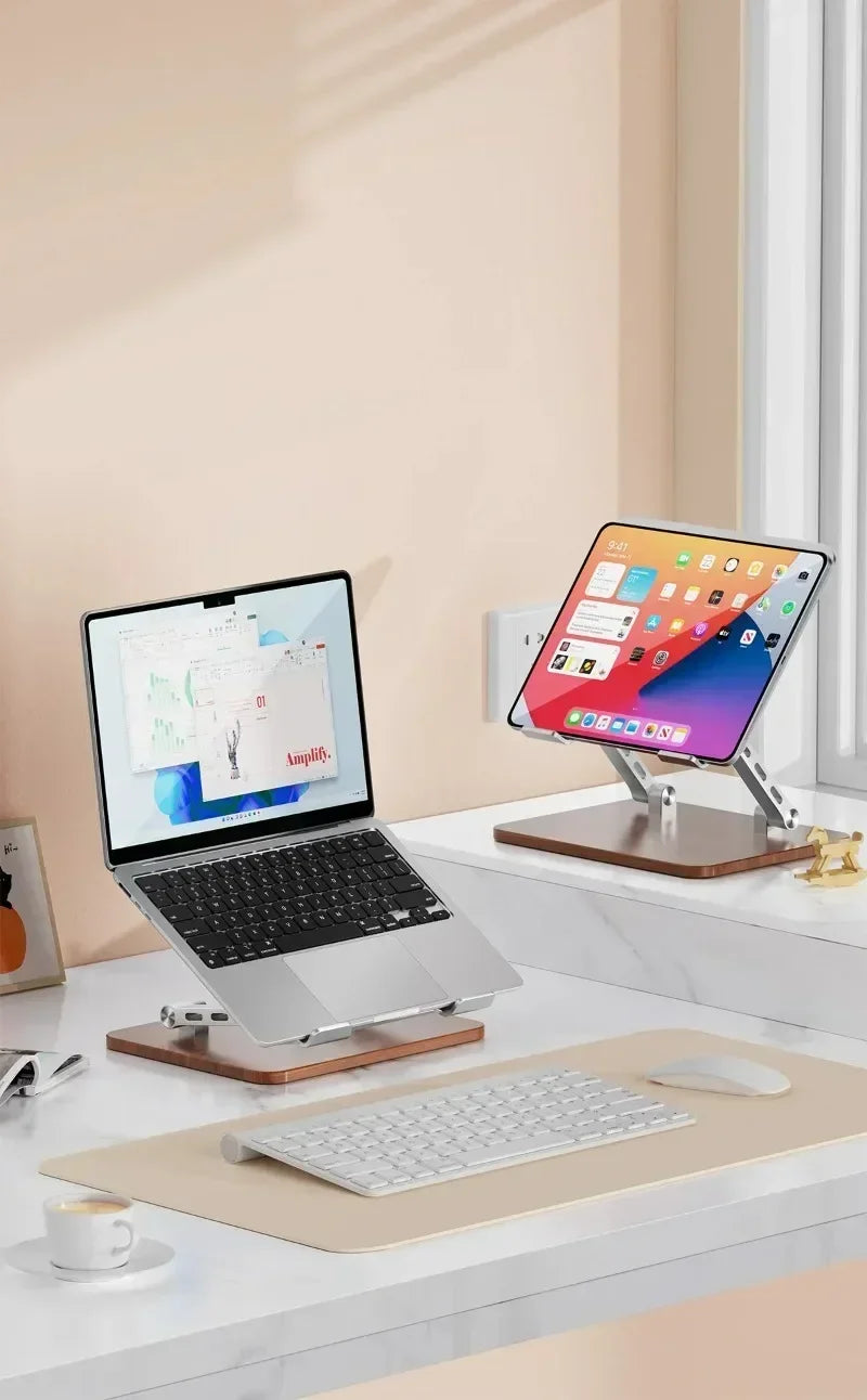 Aluminum 360° Rotation Portable Desktop Foldable Laptop Tablet Holder Bracket For iPad Macbook RedmiBook Galaxy Tab Book Laptop* - AMULET RING STORE