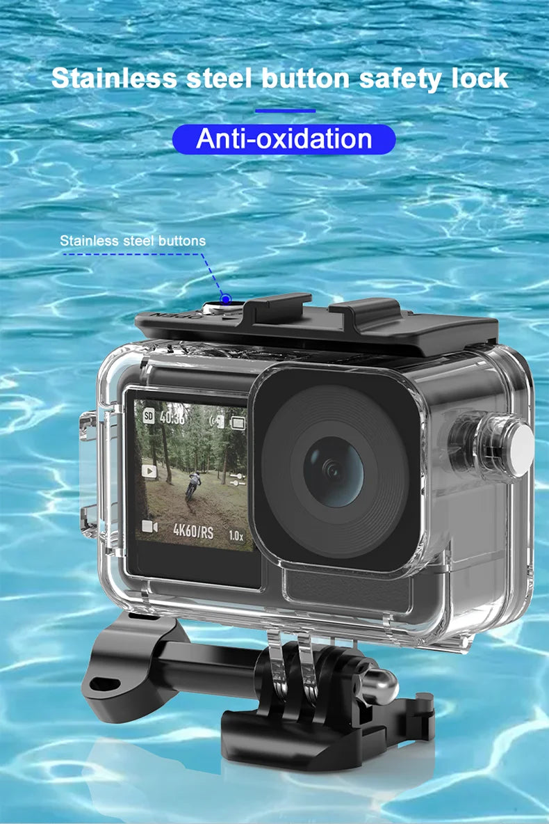 For DJI Osmo Action 4 Waterproof Case 40M Deep Diving Underwater Housing Shell for DJI Osmo Action 4 3 Action Camera Accessories - AMULET RING STORE