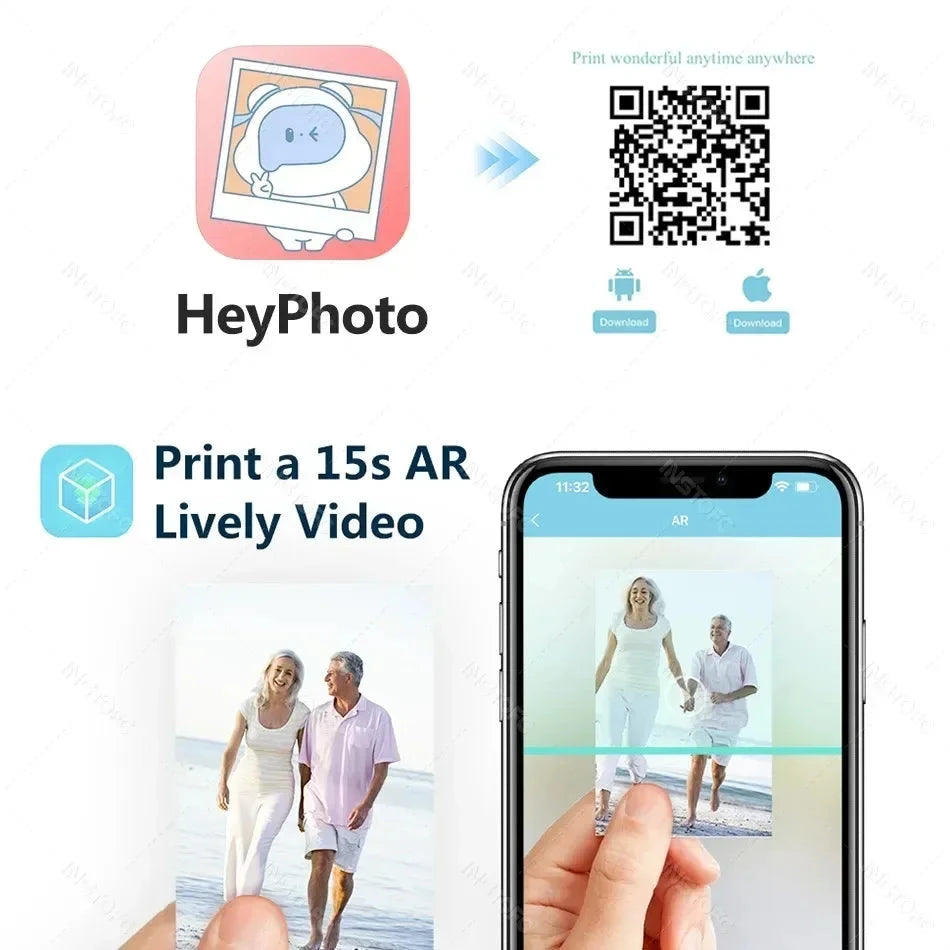 New! MT53 Color Photo Wifi Printer Portable Mobile Phone Mini Bluetooth Handheld Pocket Printing Machine 2x3 inch Sticky-Backed