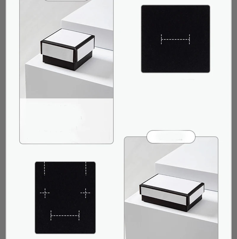 Simple Jewelry Box Earnail Ring Bracelet Necklace Black White Paper Jewelry Display Valentines Day Wedding Gift Packaging Box - AMULET RING STORE