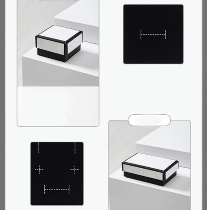 Simple Jewelry Box Earnail Ring Bracelet Necklace Black White Paper Jewelry Display Valentines Day Wedding Gift Packaging Box - AMULET RING STORE