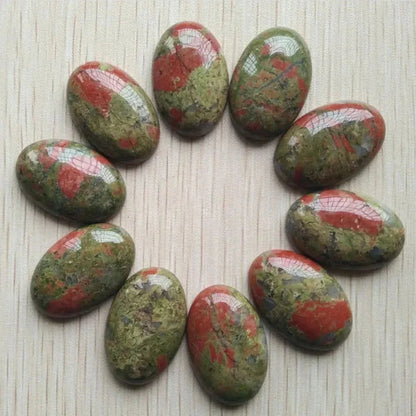 Wholesale 12pcs fashion natural stone mixed Oval CAB CABOCHON beads 20x30mm for Jewelry accessories making Fast shipping - AMULET RING STORE