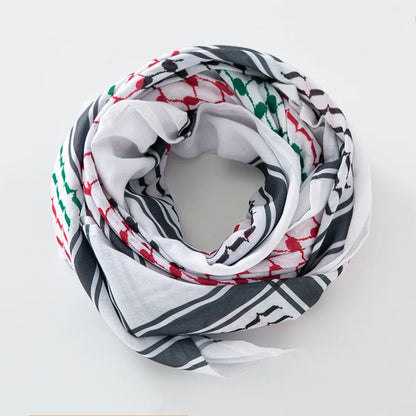 136X133CM Tactical Desert Shemagh Keffiyeh Arab Tessel Scarf Wrap Outdoor Windproof Dustproof Face Protective Scarf Men Women - AMULET RING STORE