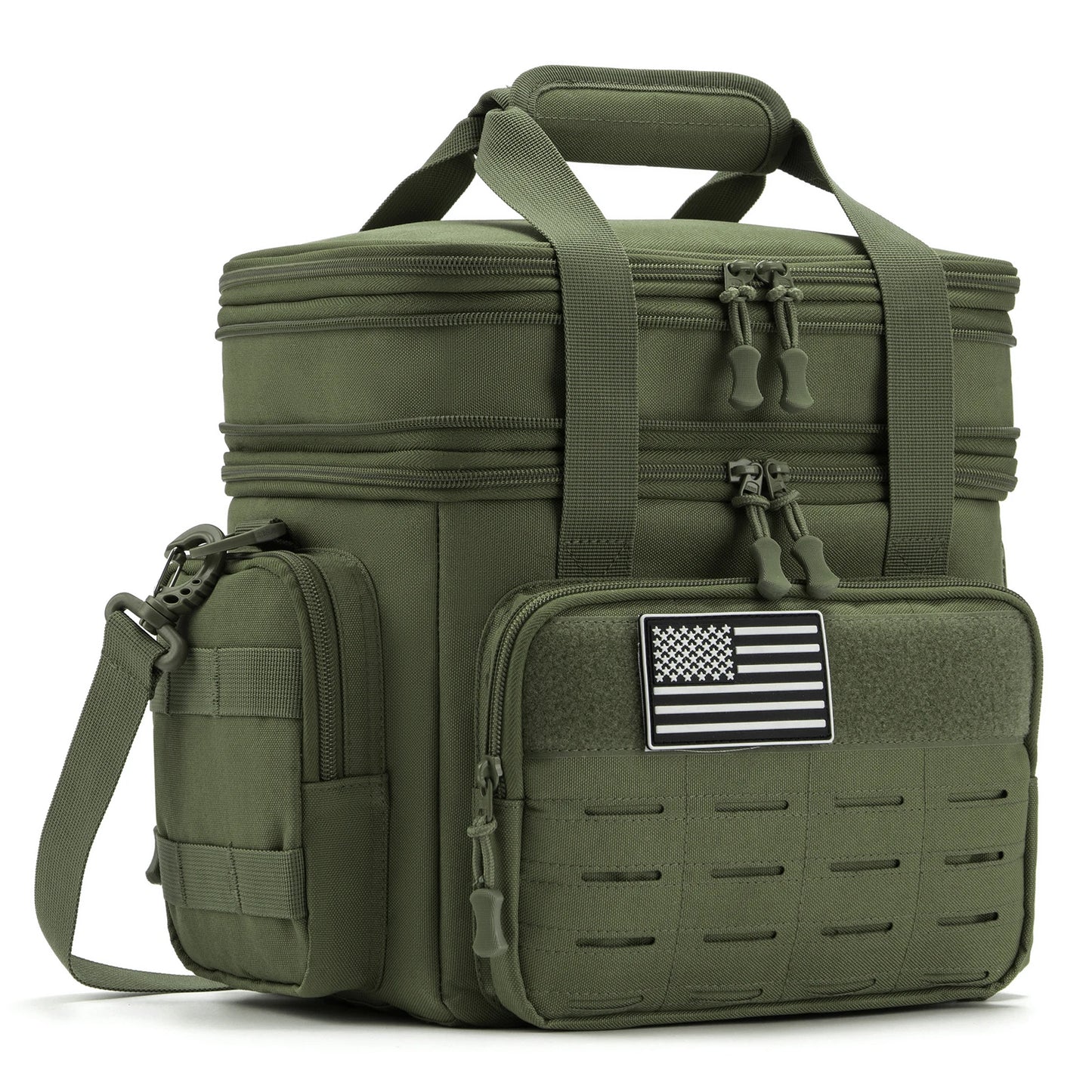 Tactical Lunch Box Expandable 18L Insulated Cooler Bag Leak Proof Lunch Bag for Work Camping Outdoor Picnic MOLLE Weave Strap