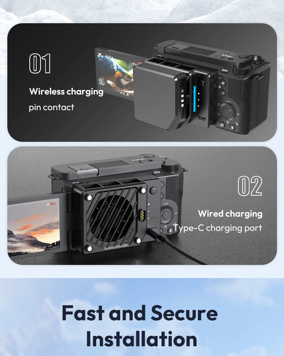 Ulanzi CU01 Thermostatic Semiconductor Camera Cooler Camera Cooling Fan Radiator 4K Recording Kit Heat Sink for Sony Canon Nikon