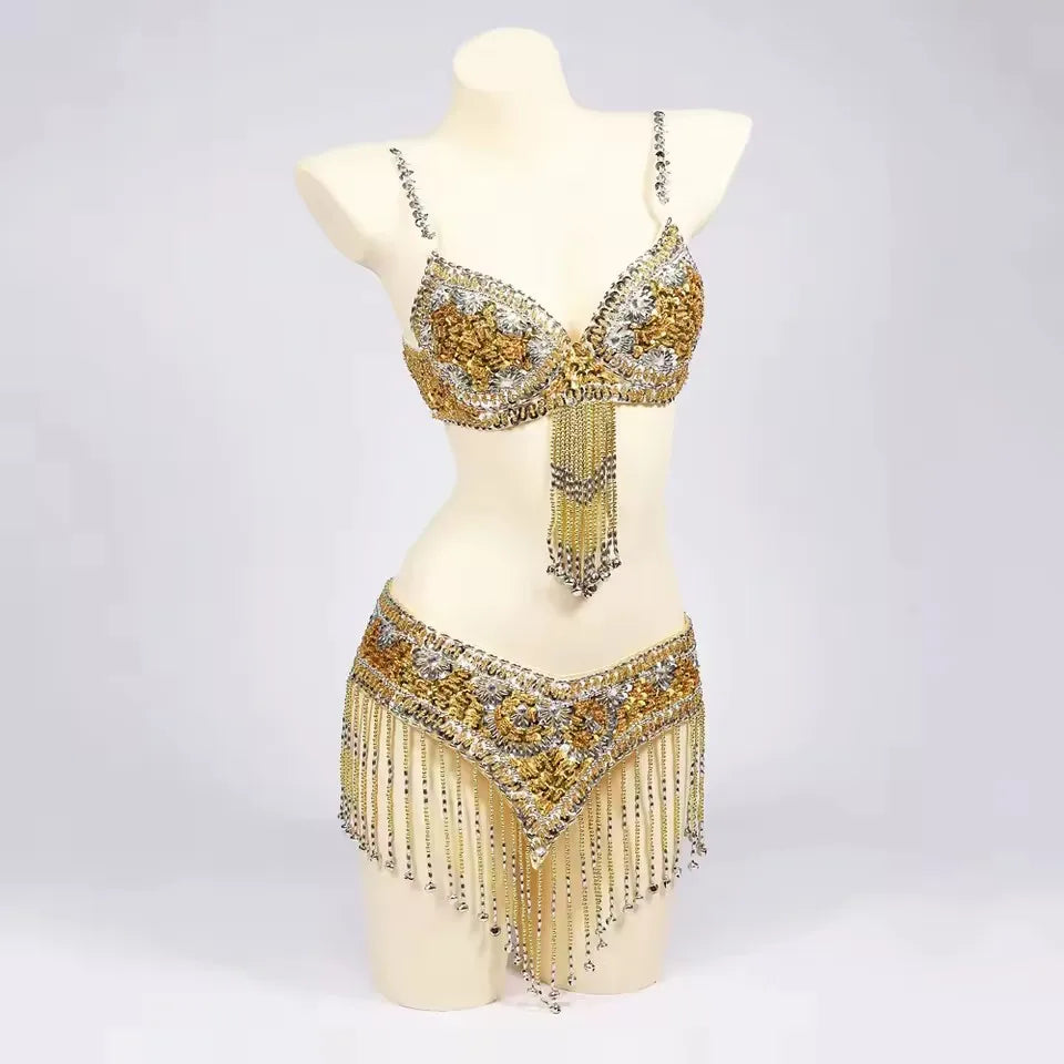 Special Customizable Hand Beaded Oriental Belly Dance Costumes Bra or Belt Separately XL Size 20-30 days