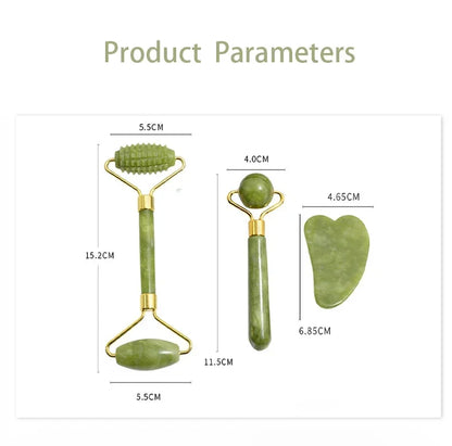 Natural Jade Roller Face Gua Sha Natural Stone Body Neck Massager Acupoint Eye Care Spa Massage Tools Massage Visage Lifting