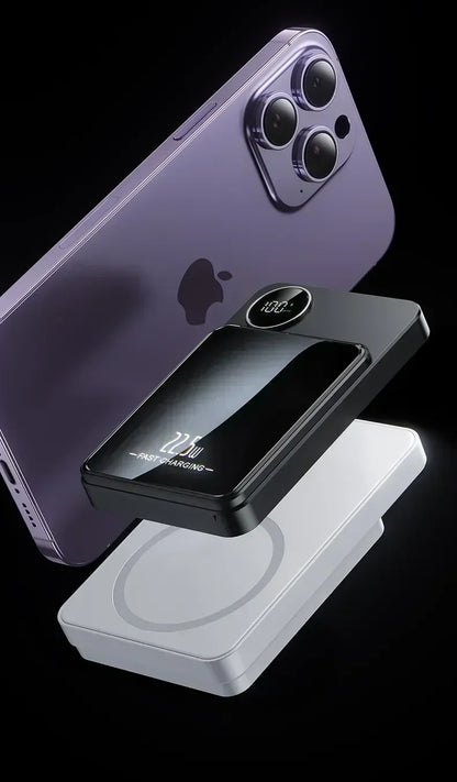 30000mAh MagSafe Power Bank - 15W Magnetic Wireless Charger with PD Fast Charge for iPhone 15/14/13 (Qi-Certified for Android) - AMULET RING STORE