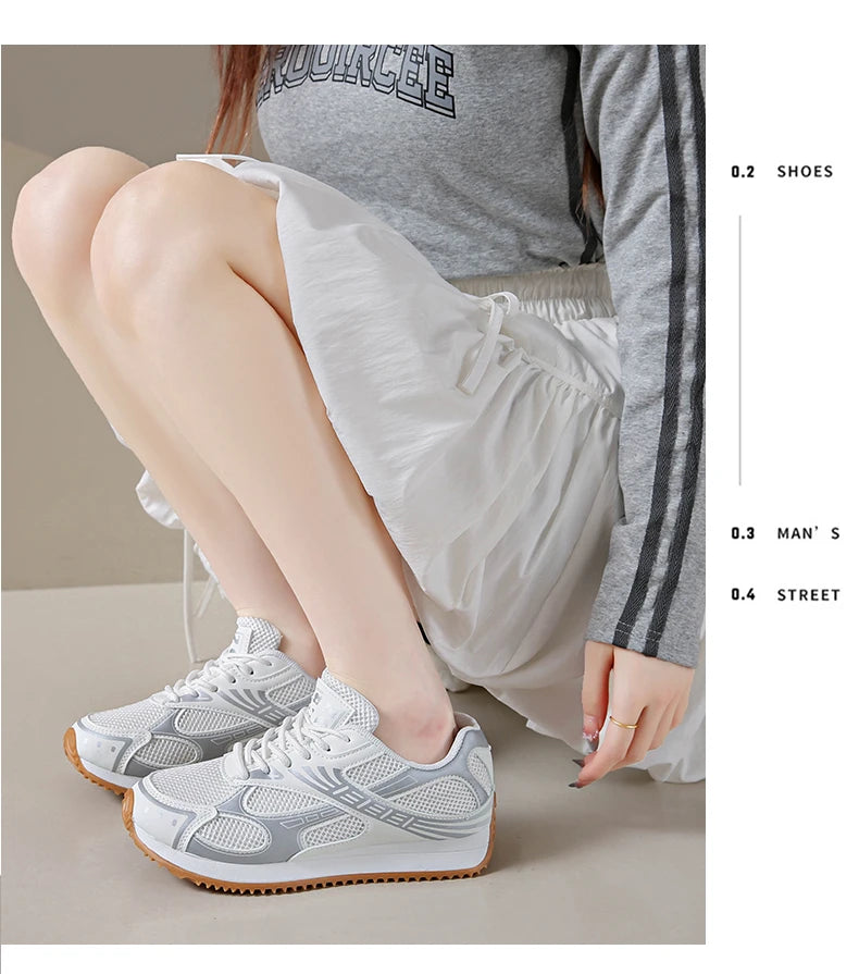 Women's Colorblock Casual Sneakers, Lace Up Soft Sole Platform Casual Shoes, Low-top Walking Comfy Shoes in holiday - AMULET RING STORE