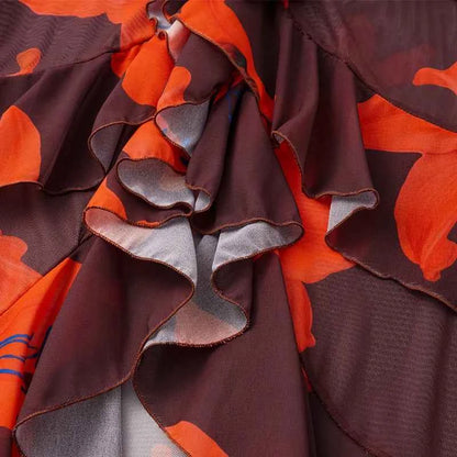 Women Sexy Bikini Set Swimsuit Lily Contrast Print Fabric Patchwork Skirt Push Up Swimsuit Biquini Bodysuit Bathing Suits