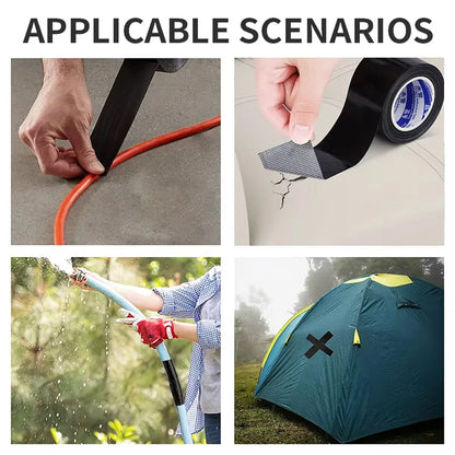 Black Cloth Based Tape Waterproof Heavy-Duty Pipe Single-Sided Tear-Proof Strong Adhesive Floor Duct Home Adhesive Bun Fixed - AMULET RING STORE