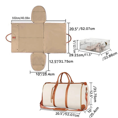 Fashion Large PU Folding Suit Storage Bag Women High Capacity Luggage Handbag Travel Sport Outdoor Multi Function Organizer