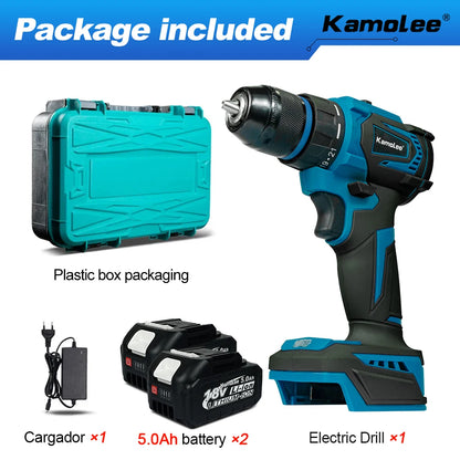 Kamolee 10mm Cordless Electric Impact Drill Electric Screwdriver Home DIY Power Tools For Makita 18V Battery - AMULET RING STORE