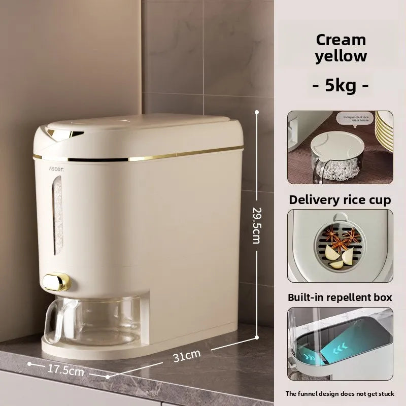 Mii Bucket Home 2025 New Model Sealed Rice Container Rice Box Anti-Pest and Anti-Damp Kitchen Storage Container High-End