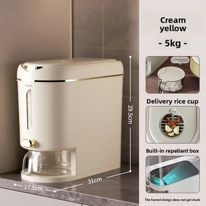 Mii Bucket Home 2025 New Model Sealed Rice Container Rice Box Anti-Pest and Anti-Damp Kitchen Storage Container High-End