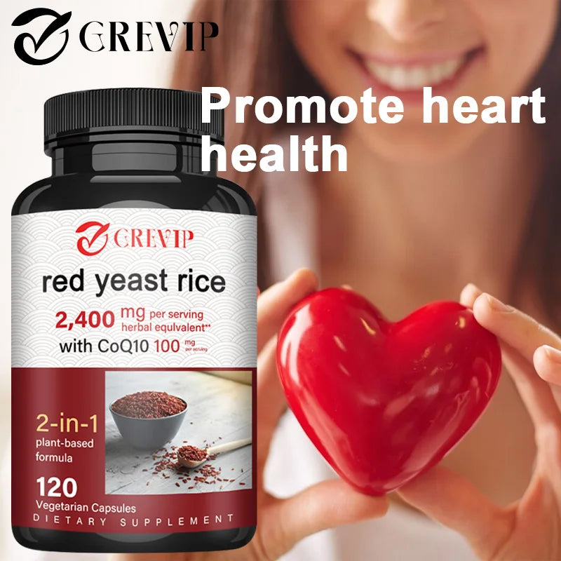 Red Yeast Rice Capsules - Benefits Cardiovascular Blood Circulation, Heart Health and Energy Production - AMULET RING STORE