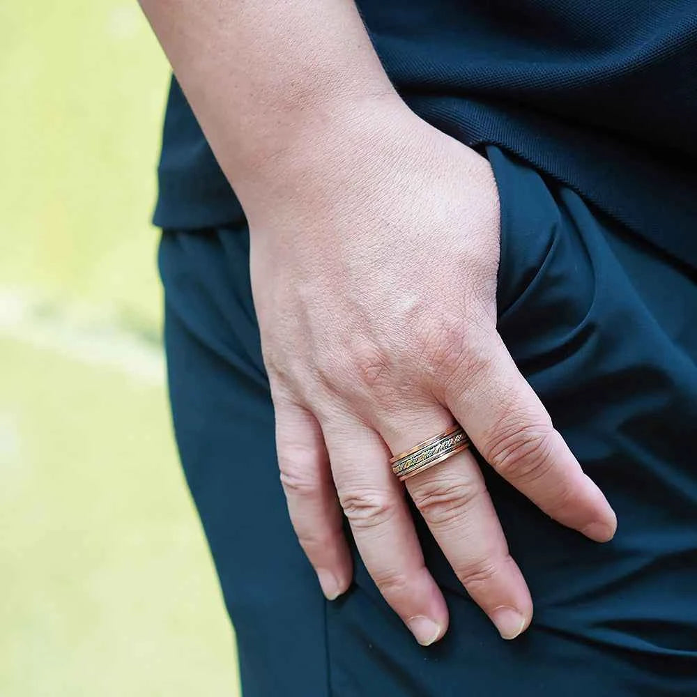 Vinterly Pure Copper Magnetic Rings Twisted Lines Wide 8.4mm Health Energy Finger Cuff Adjustable Jewelry High Magnet Resizable